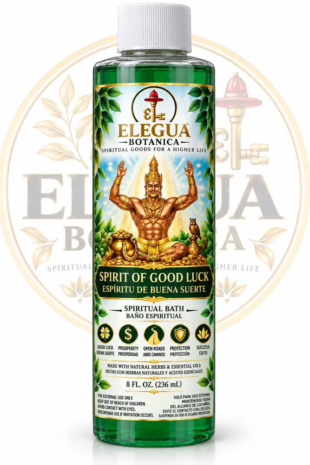 Spirit of Good Luck Spiritual Bath by Elegua Botanica – 8 oz good luck and prosperity bath