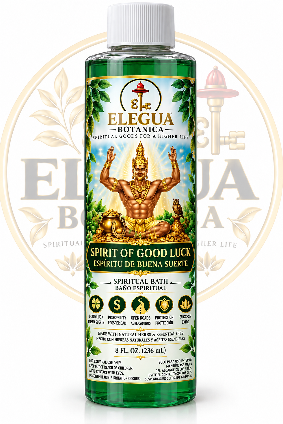 Spirit of Good Luck Spiritual Bath by Elegua Botanica – 8 oz good luck and prosperity bath