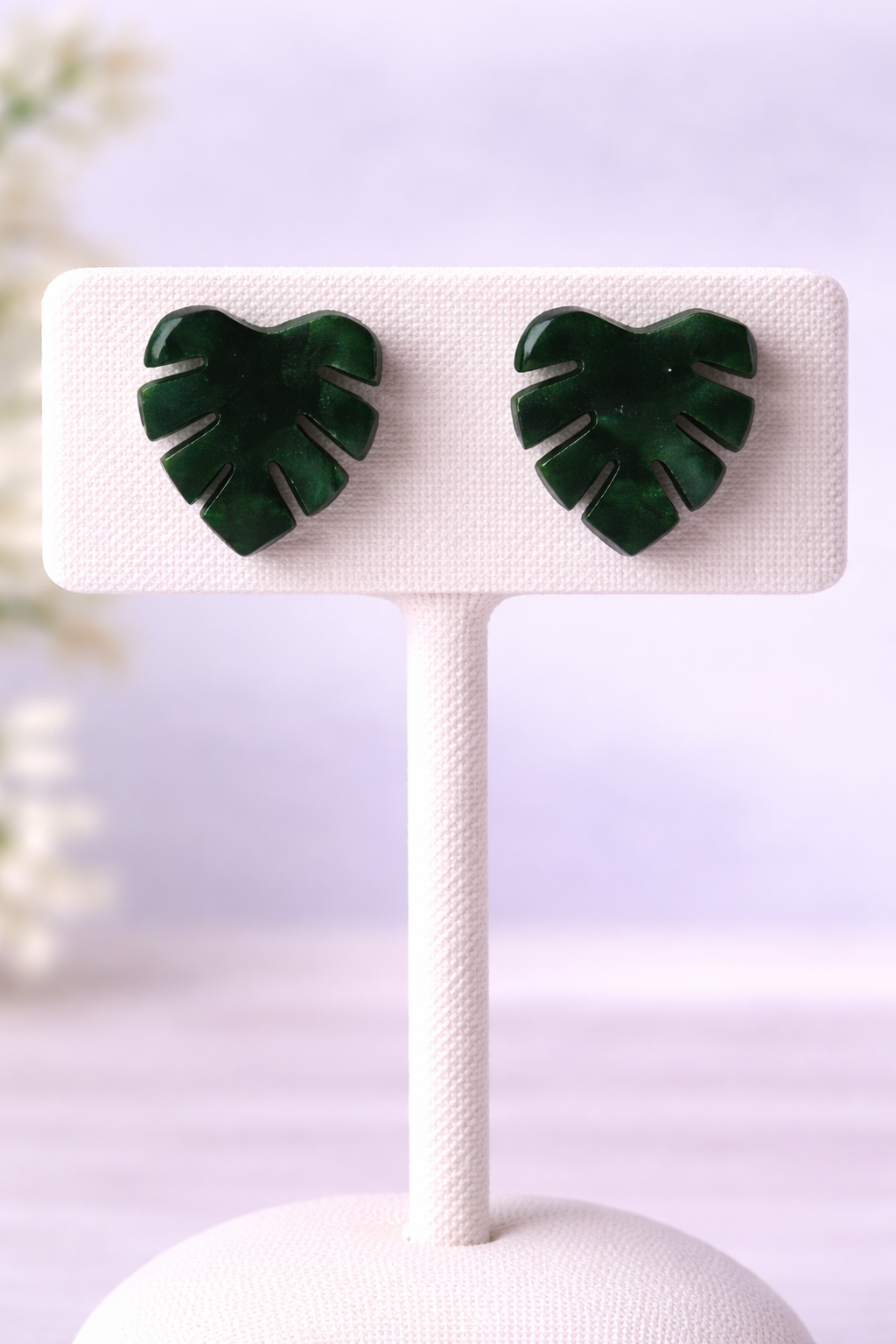 Monstera Leaves Acrylic Stud Earrings