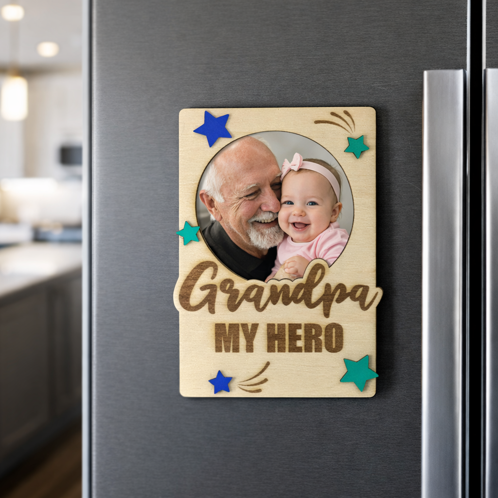 Grandpa my Hero Fridge Photo Frame