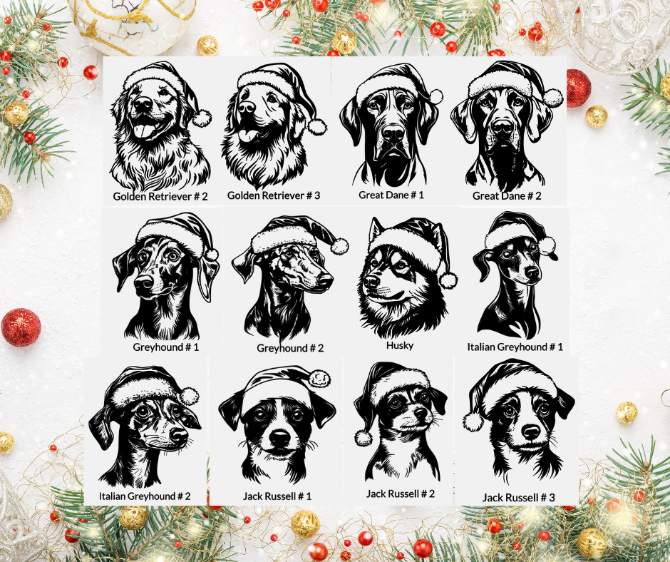 Thumbnail: Personalised Santa Hat Dog Christmas Ornament