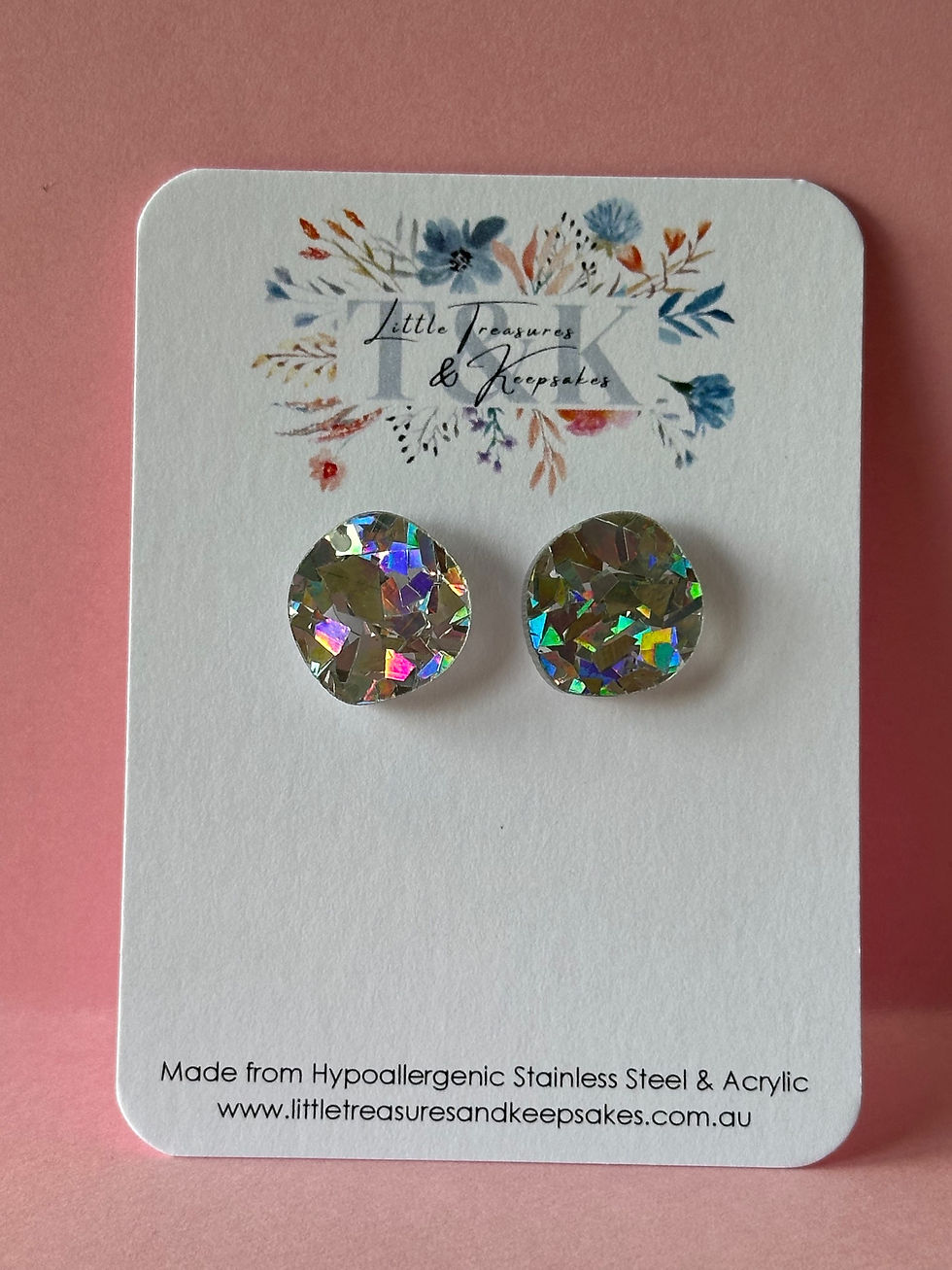 Thumbnail: Irregular Circle Acrylic Stud Earrings
