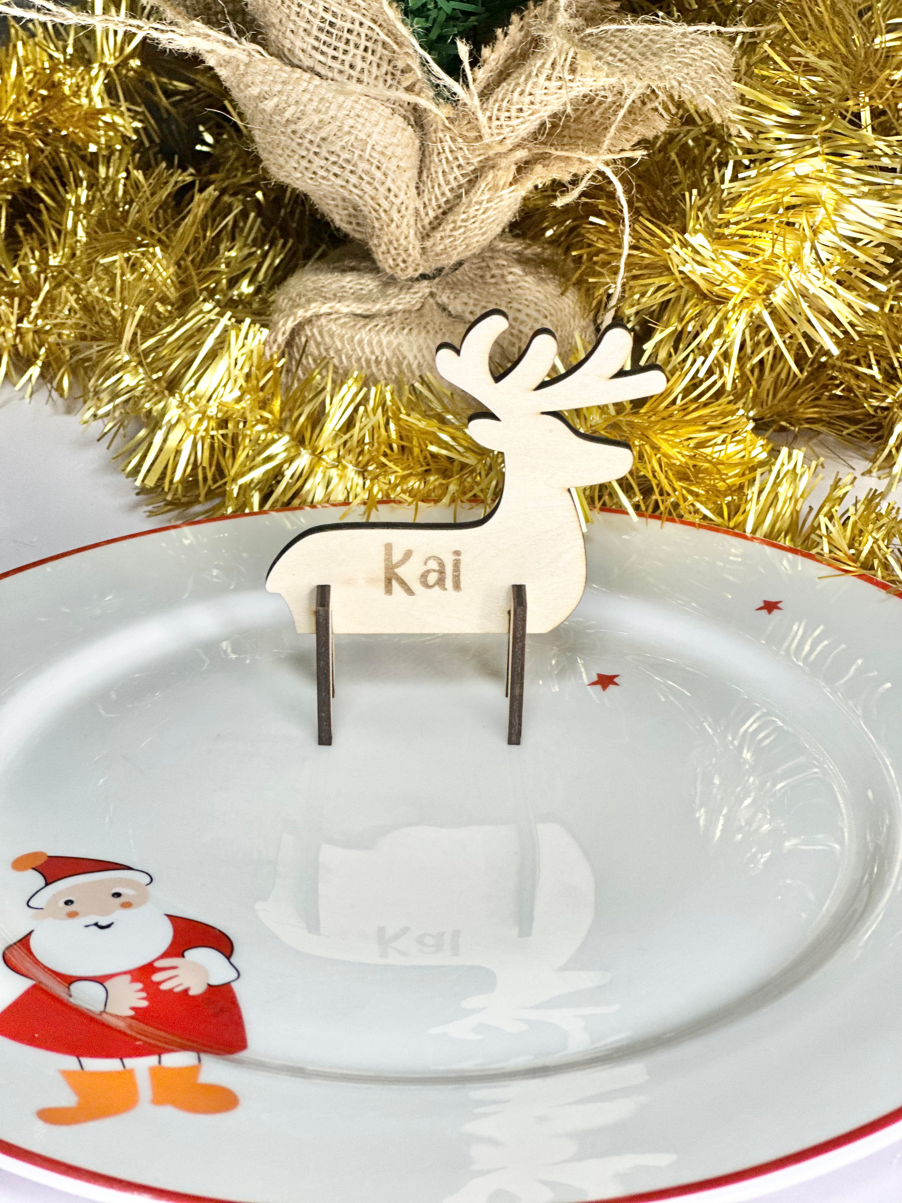 Personalised Reindeer Place Cards Decorations