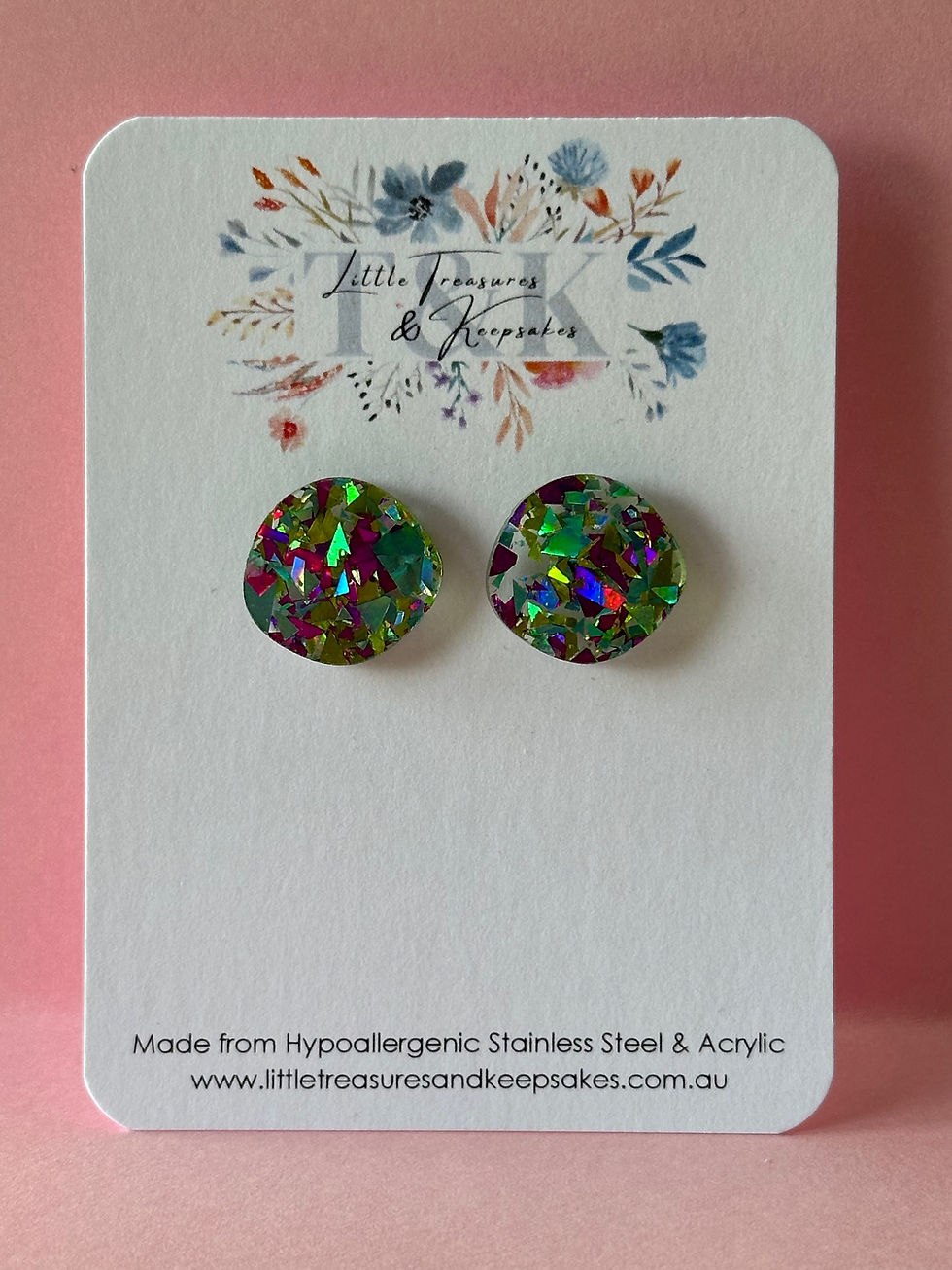 Thumbnail: Irregular Circle Acrylic Stud Earrings