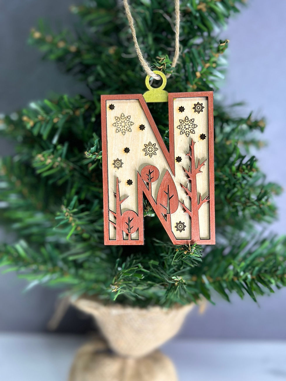 Thumbnail: Double Layered Christmas Letter Ornament