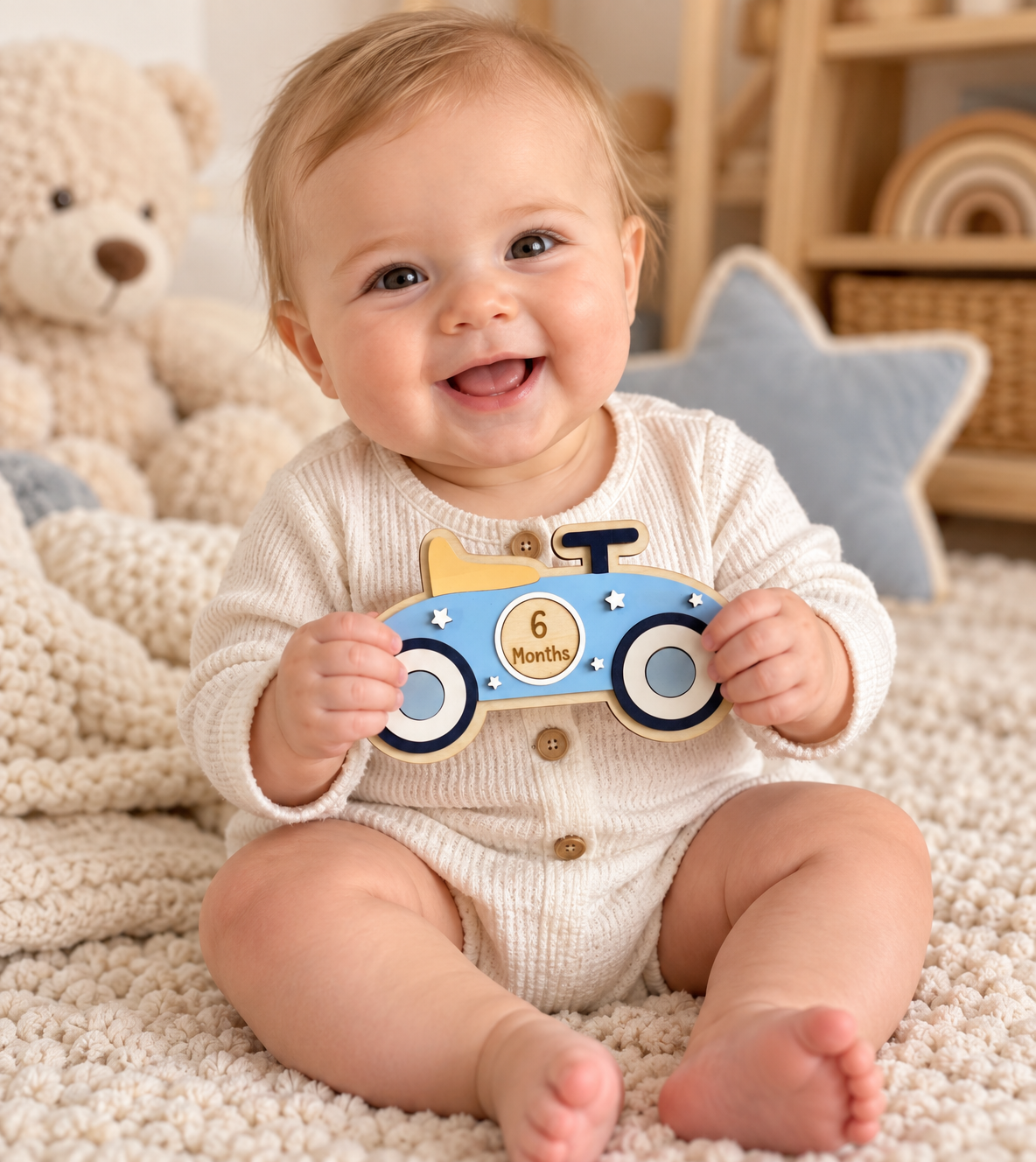 Vintage Car Baby Milestone Keepsake