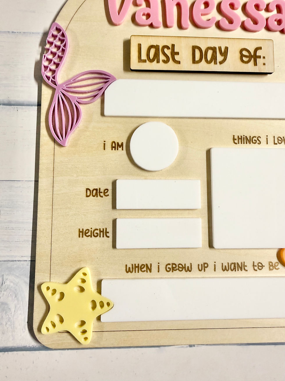 Thumbnail: Personalised Mermaid First/Last Day of School Board
