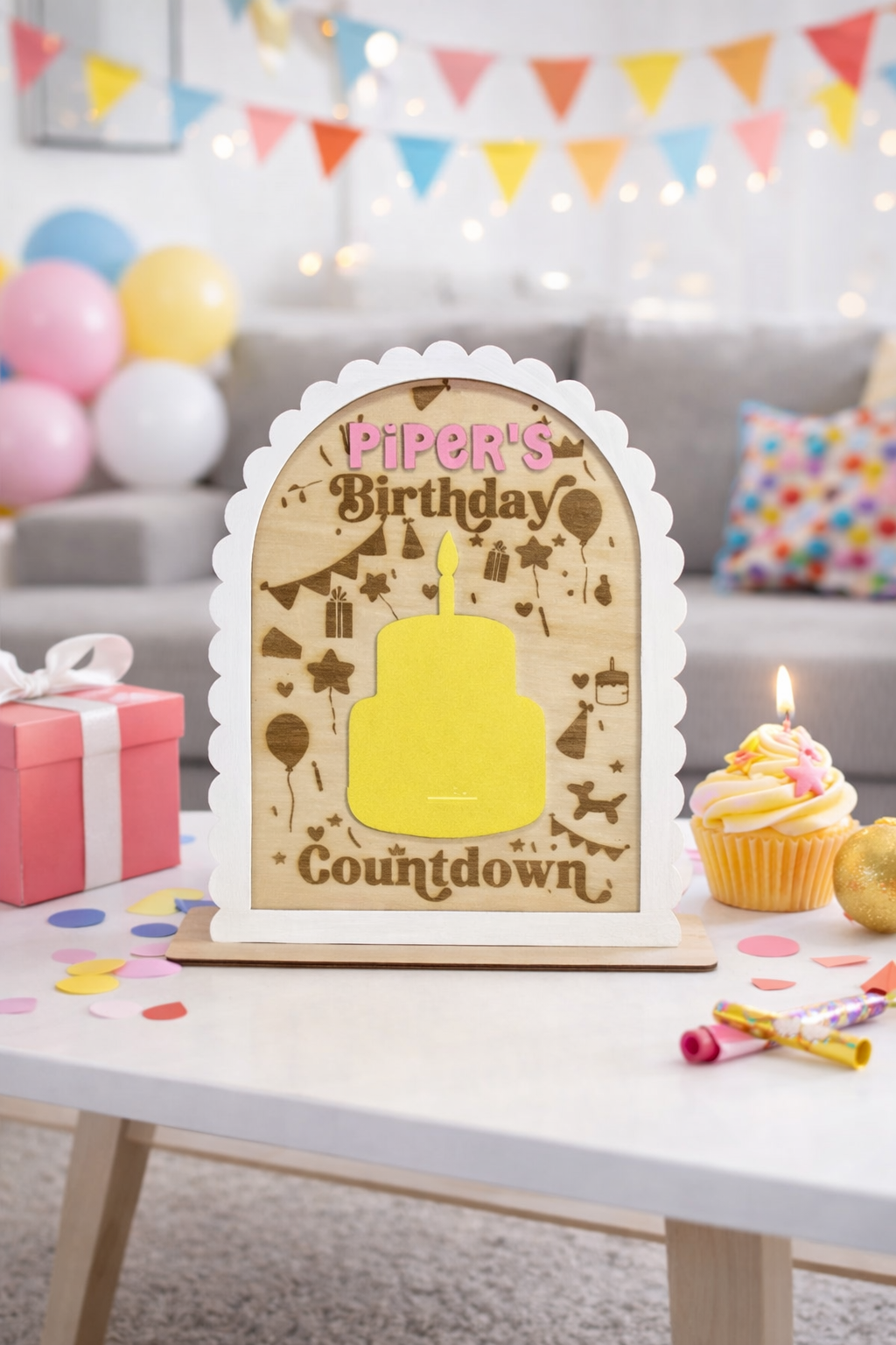 Personalised Scalloped Birthday Countdown