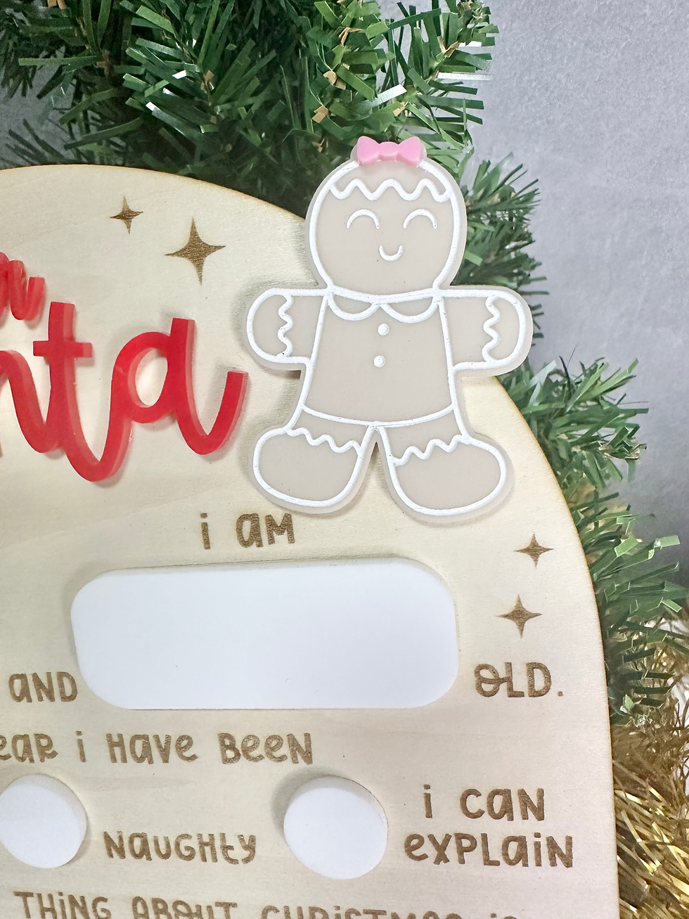 Thumbnail: Gingerbread Dear Santa Plaque