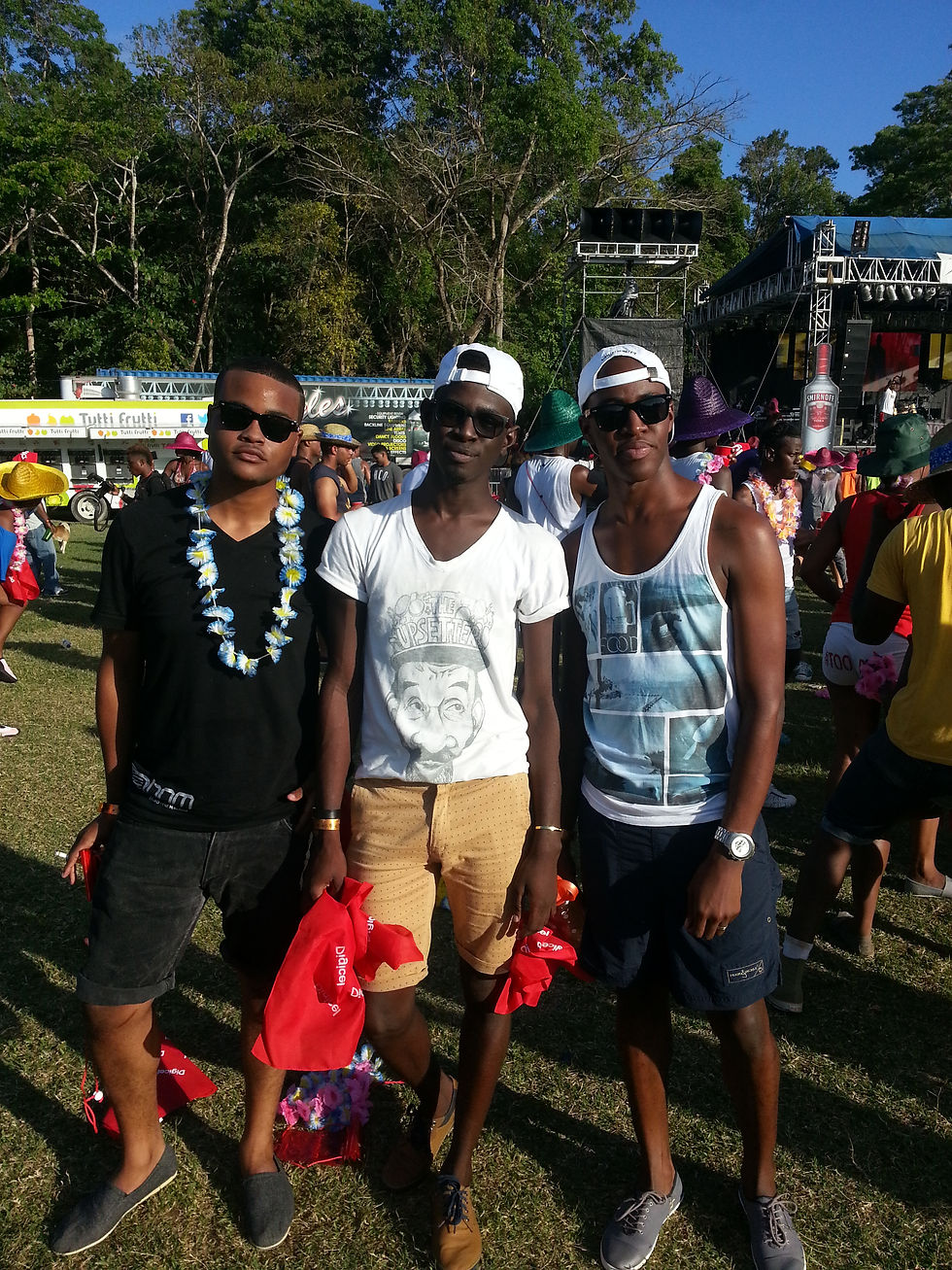 (From Left) Yemi, Rashade St Patrick and Jahbari Thompson