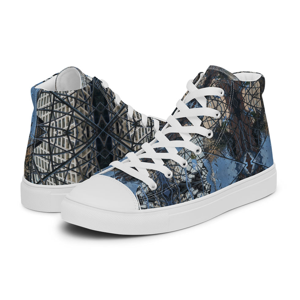 World at the Feet of Manhattan Rock Mercury Women’s high top canvas shoes