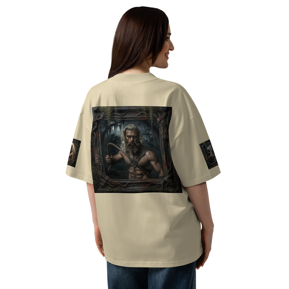 Thumbnail: ON DA HUNT Unisex organic oversized high neck ROCK MERCURY t-shirt