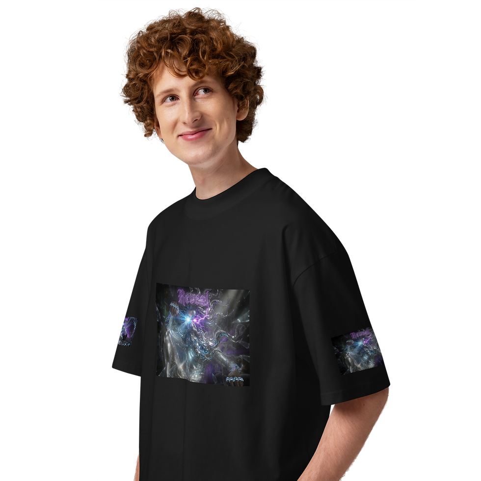Thumbnail: REVEAL YOURSELF Unisex organic oversized high neck ROCK MERCURY t-shirt
