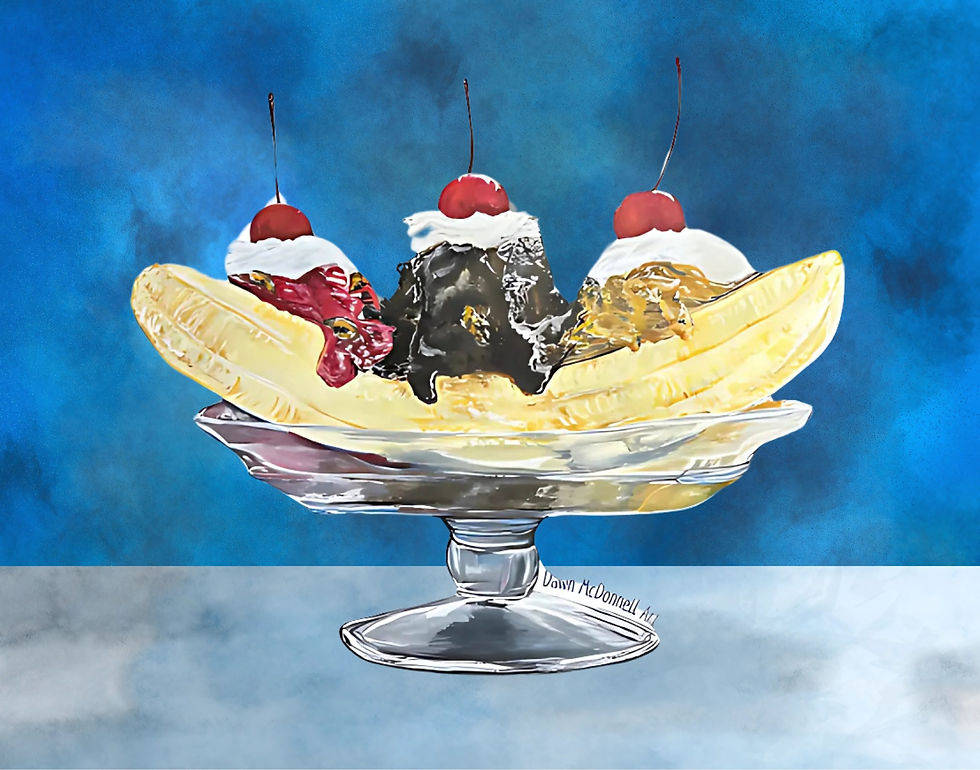 BANANA SPLIT with Vibrant Background - Digital Download