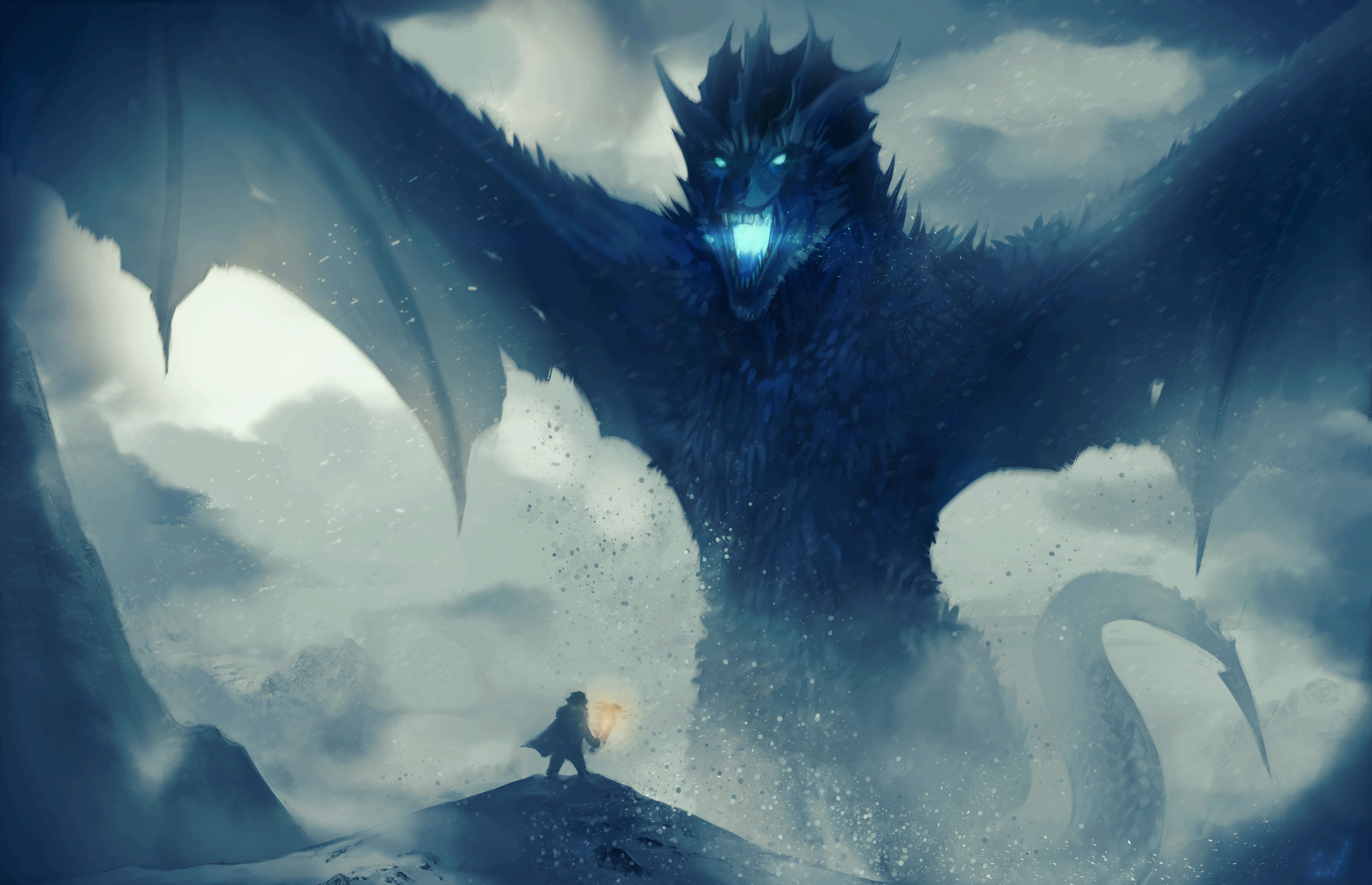 Dead Viserion against Jon Snow