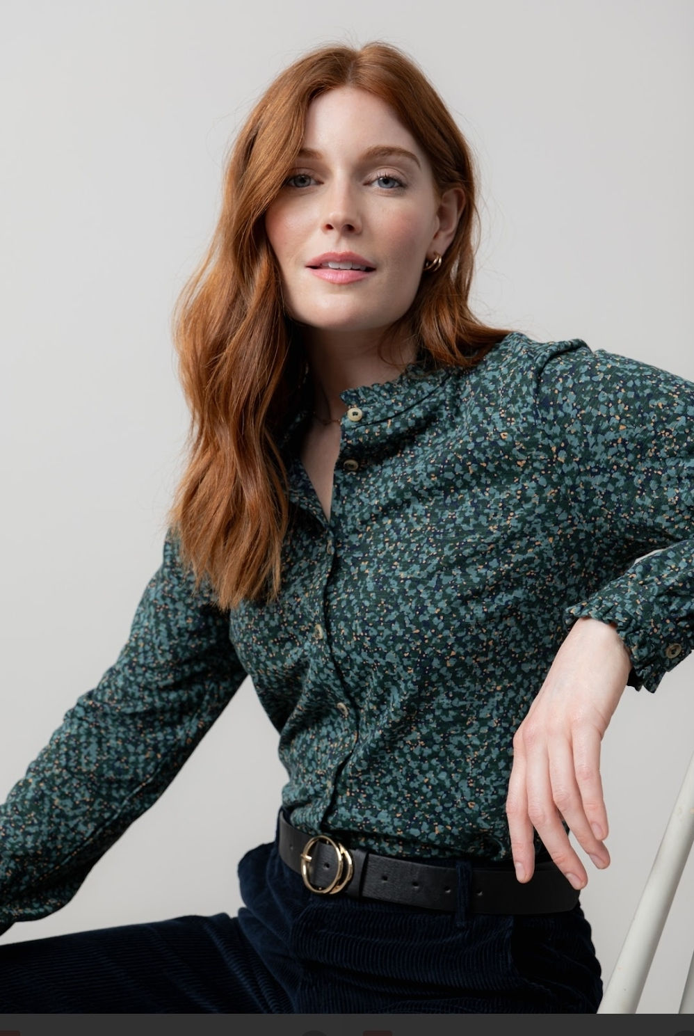 Lily And Me Hannah Frill Shirt Alicia Green