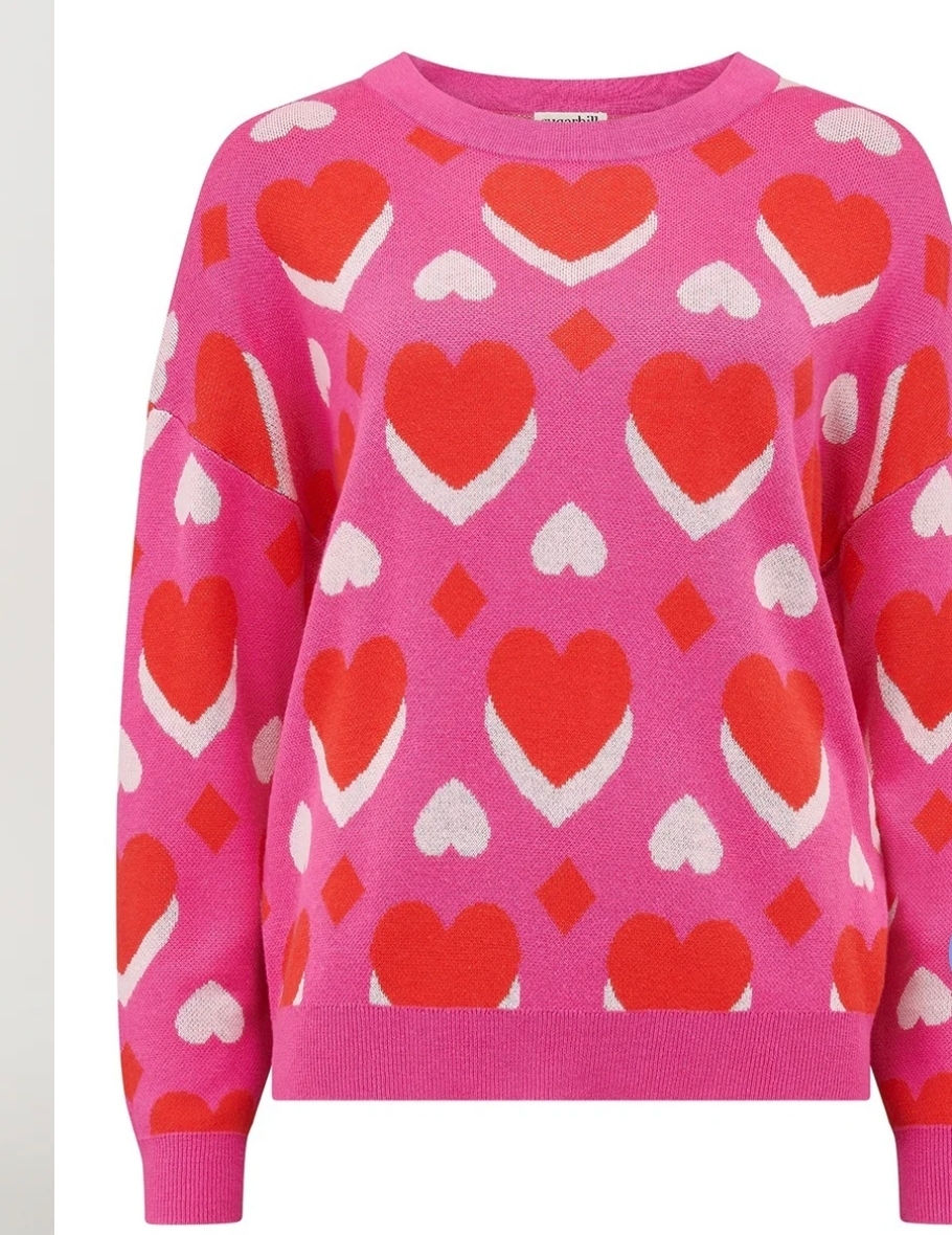 Thumbnail: Andi Jumper - Pink, Geo Hearts 8  16 18