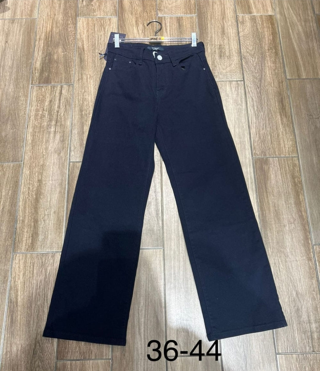 Navy Wide Leg Vaggo Denim Stretch Jeans 