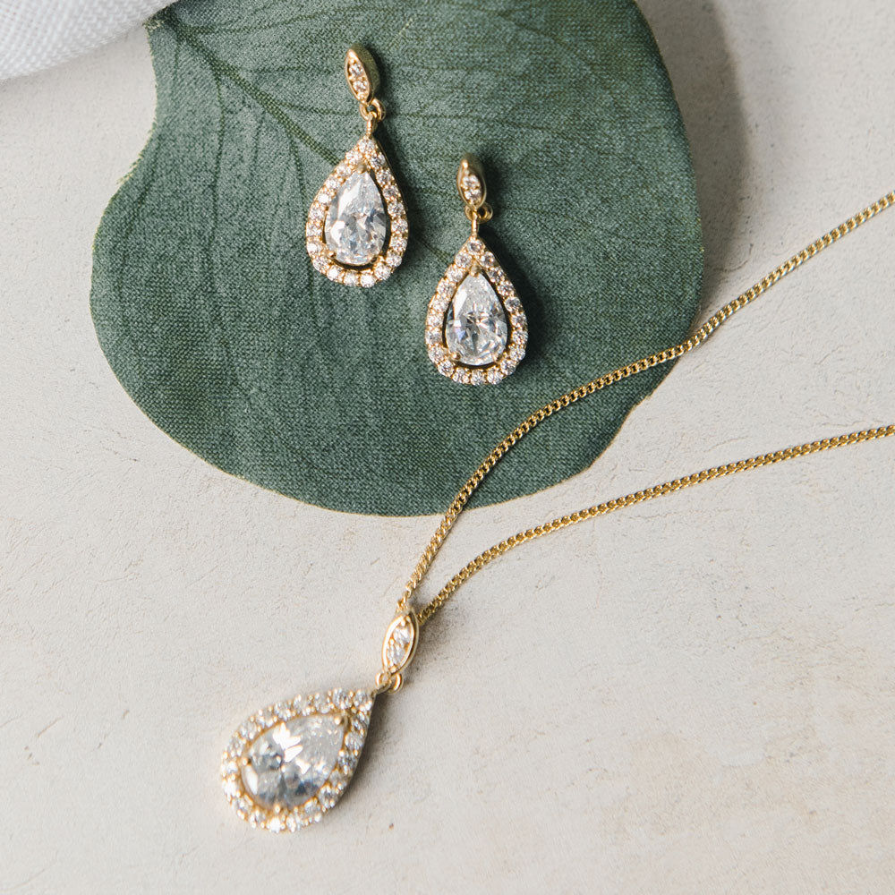 Belmont gold bridal jewellery set