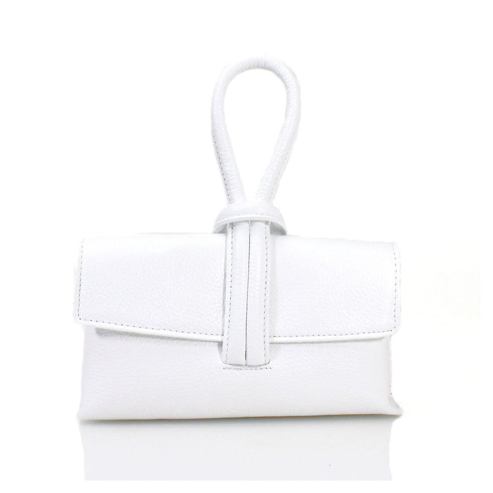 Thumbnail: Top Handle Leather Bag - white, Lilac