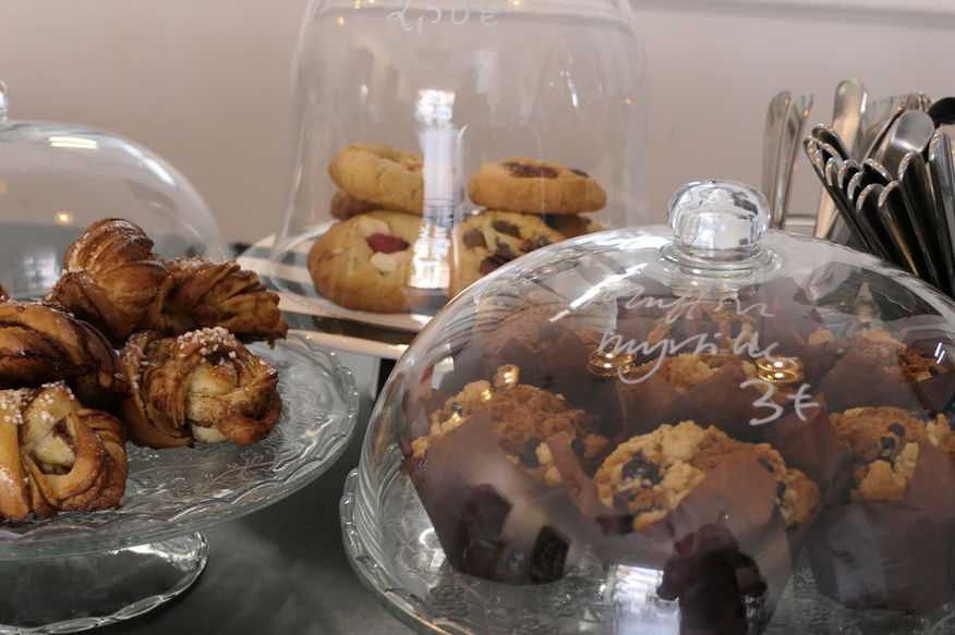 Muffins à la framboise et au café au Salon de Thé chez Flader à Langeac en Haute Loire