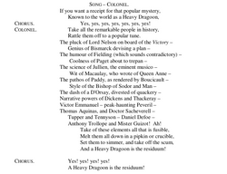 Trollope reference in Gilbert and Sullivan lyrics to Heavy Dragoon, in Patience