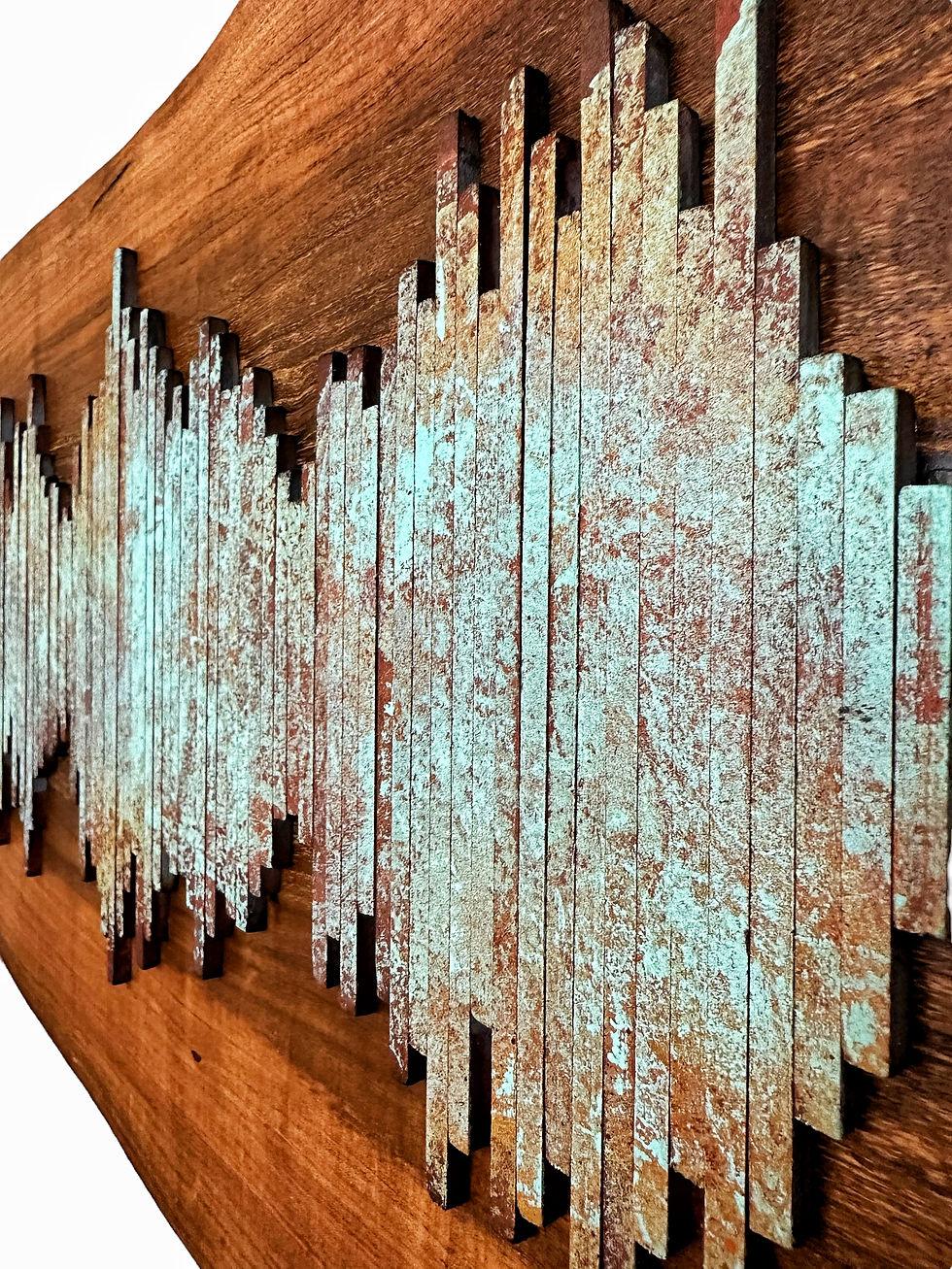 Thumbnail: “Rusted” Soundwave on Live Edge Texas Mesquite 