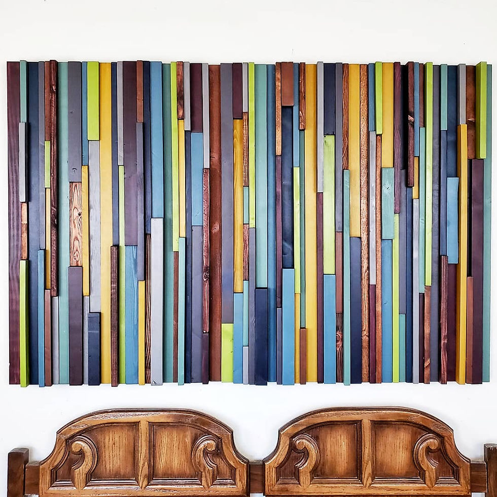 Thumbnail: Large Abstract Wood Wall Art 