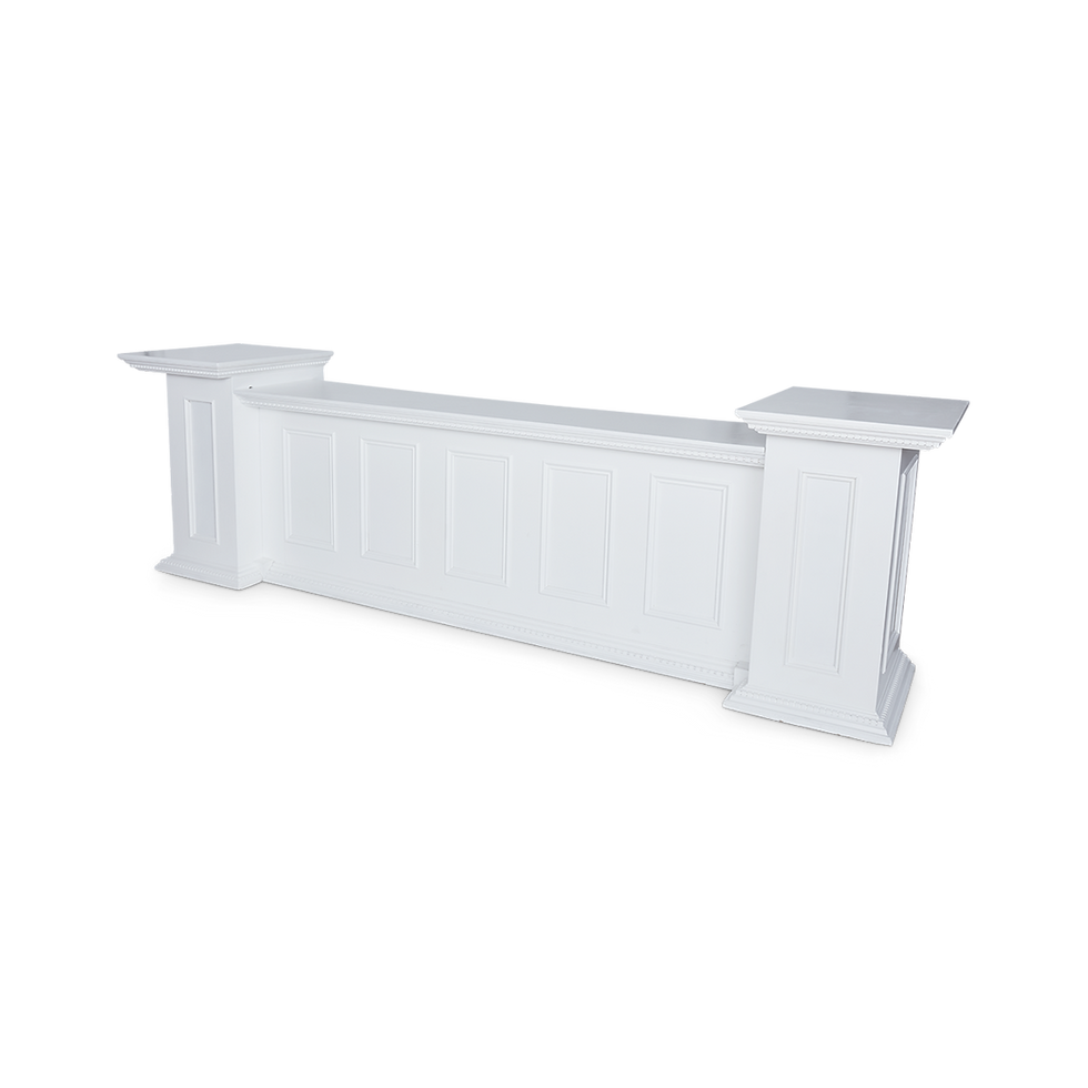 White Hampton Bar side pillars with wainscot paneling