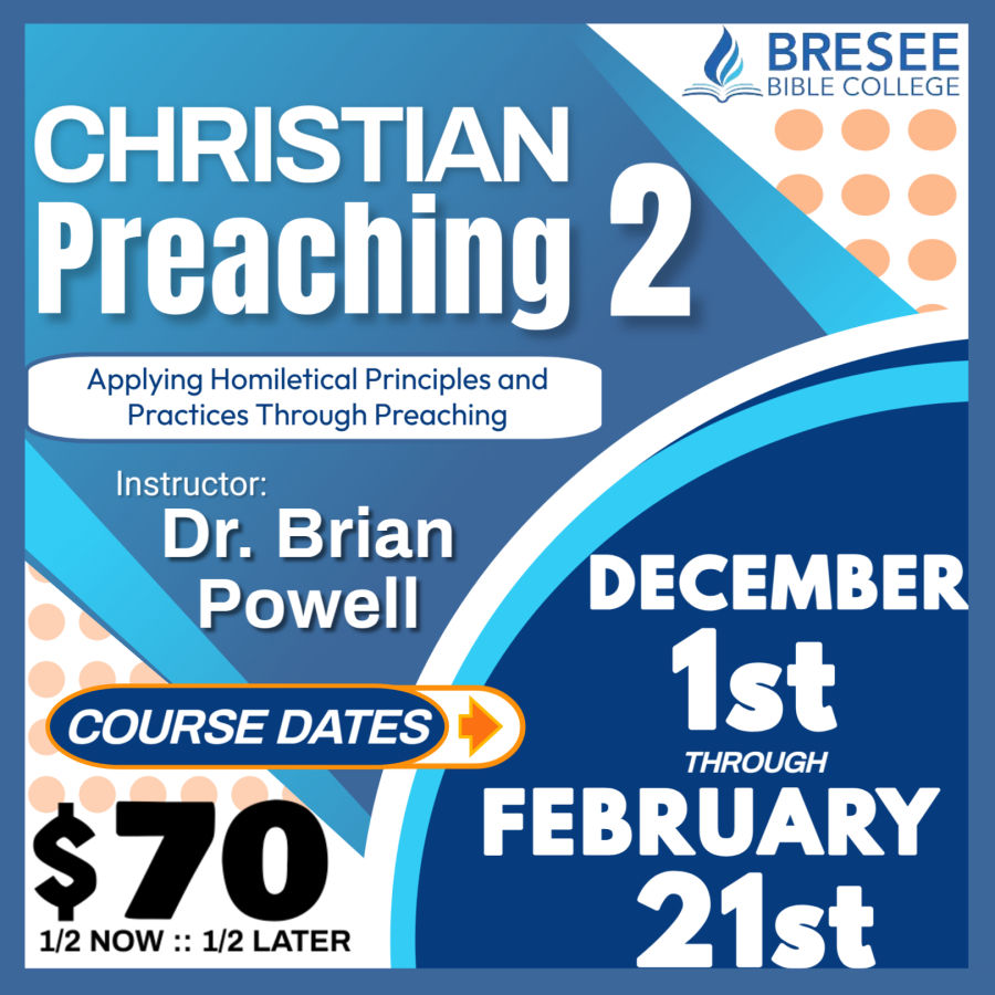 Christian Preaching 2 - 1/2 Payment