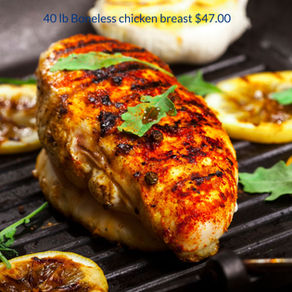 Just in !!! 40lb boneless breast $47.00