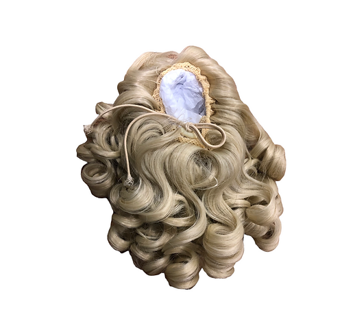 Thumbnail: Blonde curly wiglet hairpiece for dancers