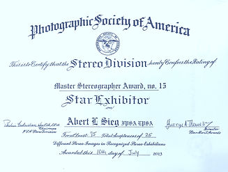 2003 1989 Sieg Master Stereographer Awar