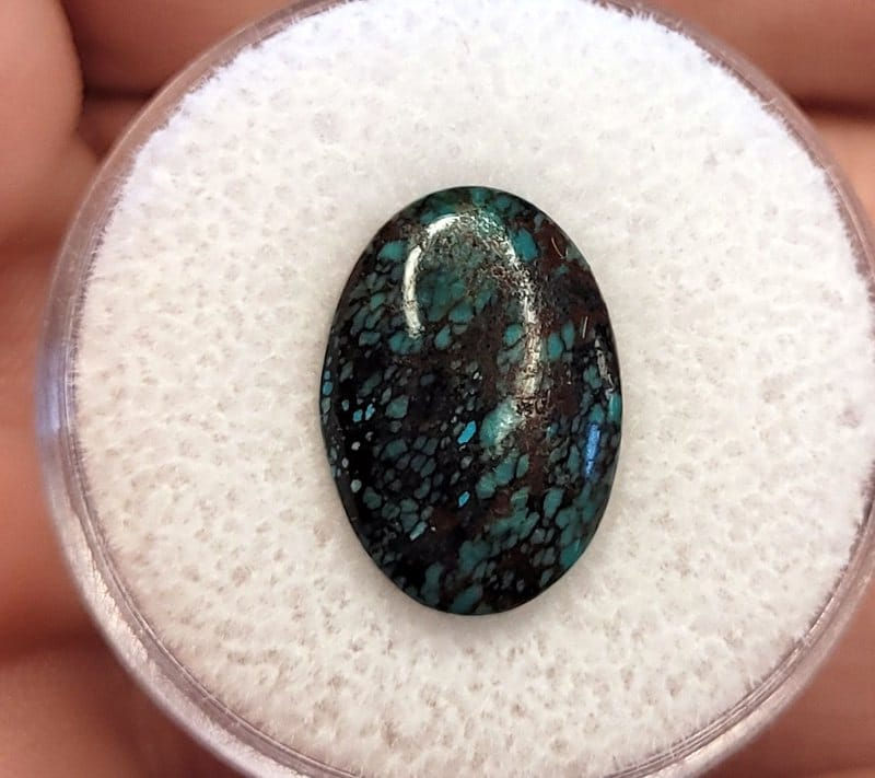 Gorgeous Hubei Turquoise - Oval - Flat Back Cab - 14mm x 10mm