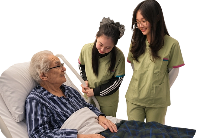 AB Health support worker providing home care and NDIS support services to a client in Australia