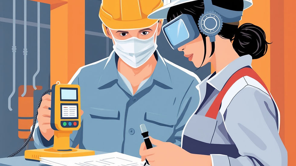 Ingeniera haciendo pruebas de construcción