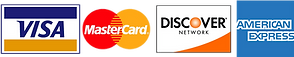 Visa, Mastercard, Discover, Amex