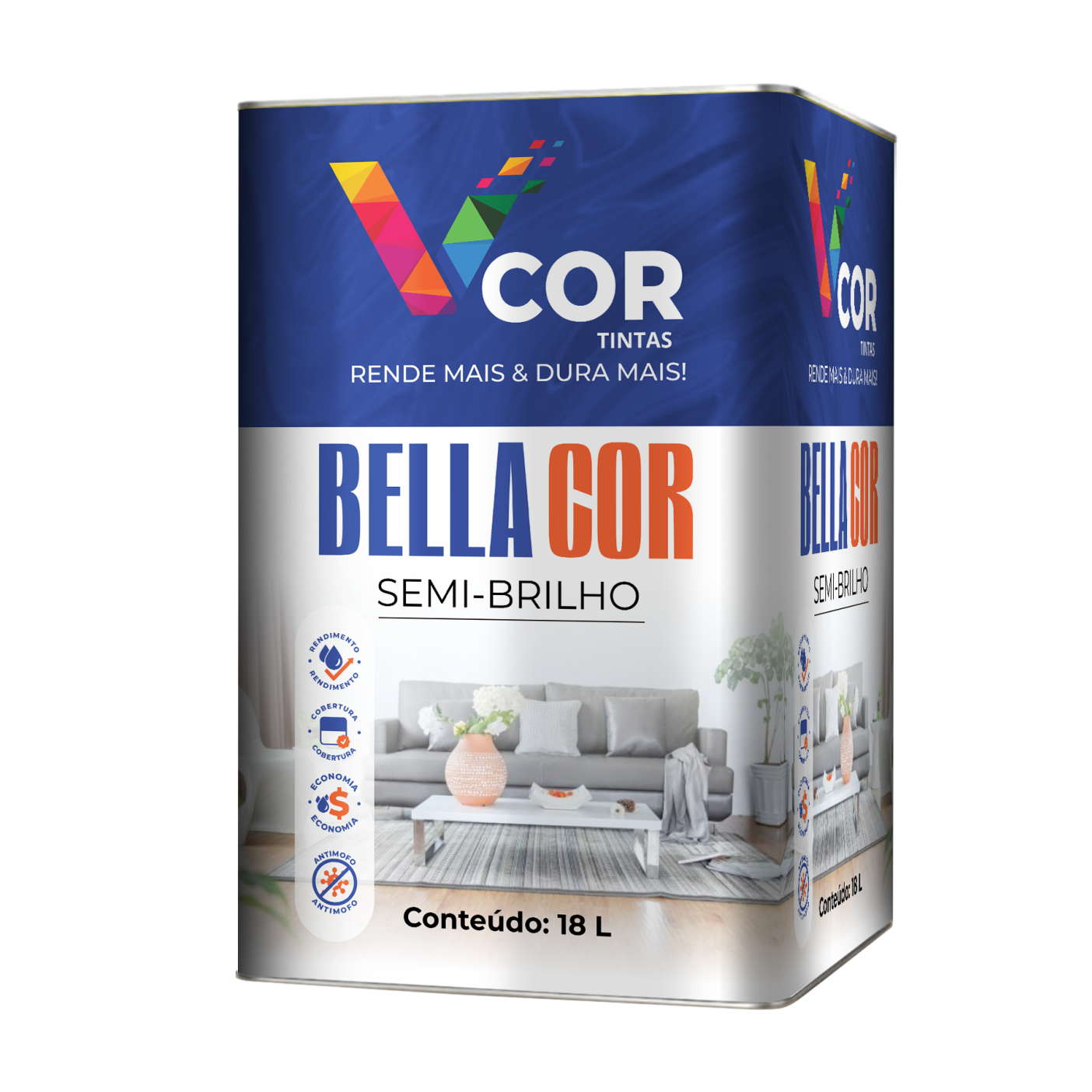 TINTA ACRÍLICA BELLA COR SEMI-BRILHO 18L