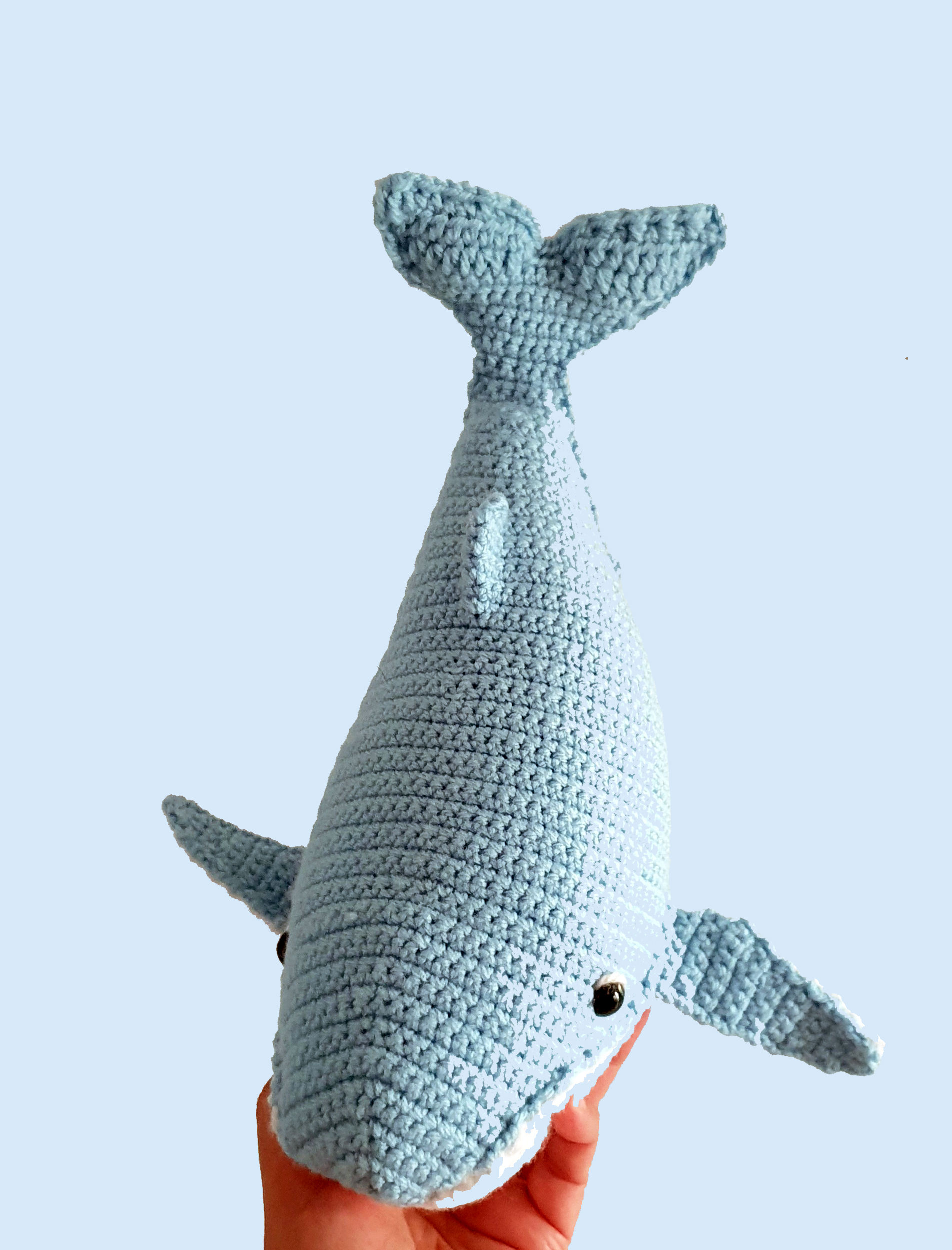 🌊 “Blue Serenity” – Handmade Crochet Whale 🐋