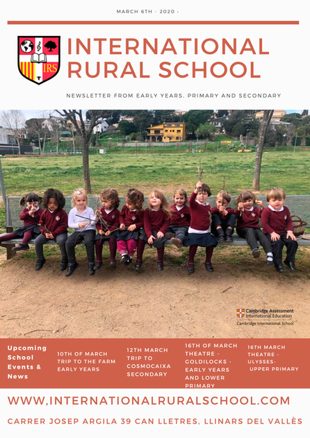 NEWSLETTER MARCH 6TH- 2020