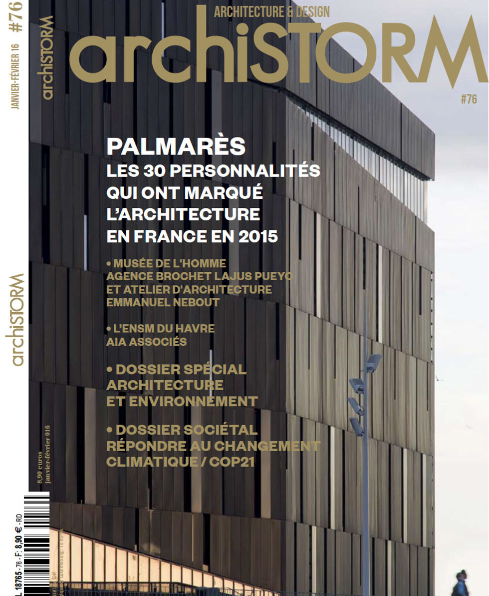 Publication dans le magasine ARCHISTORM n°76 Janvier-Février 2016