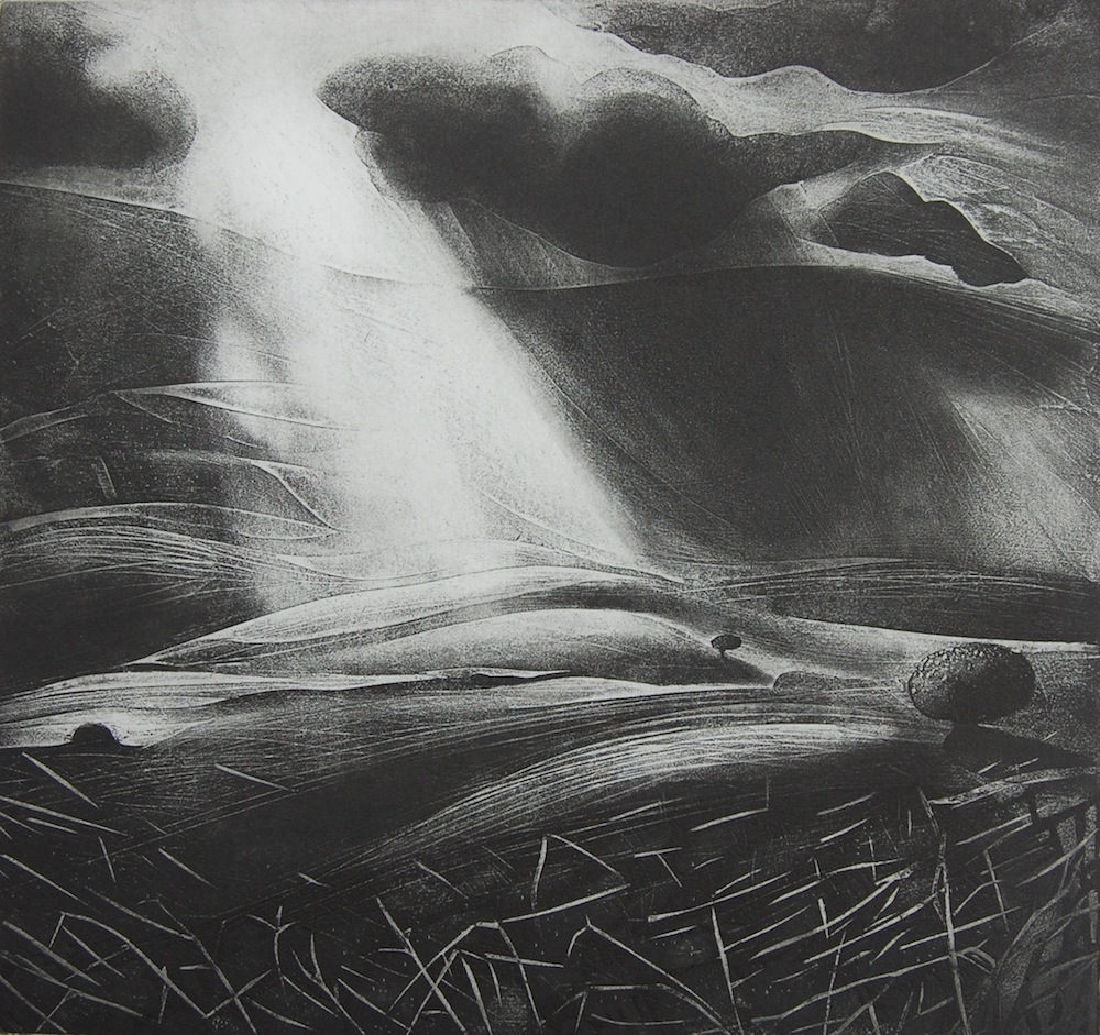 Shadowed air, etching, 27 x 29cm