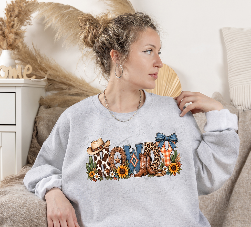 Howdy Western Cowgirl PNG digital download design