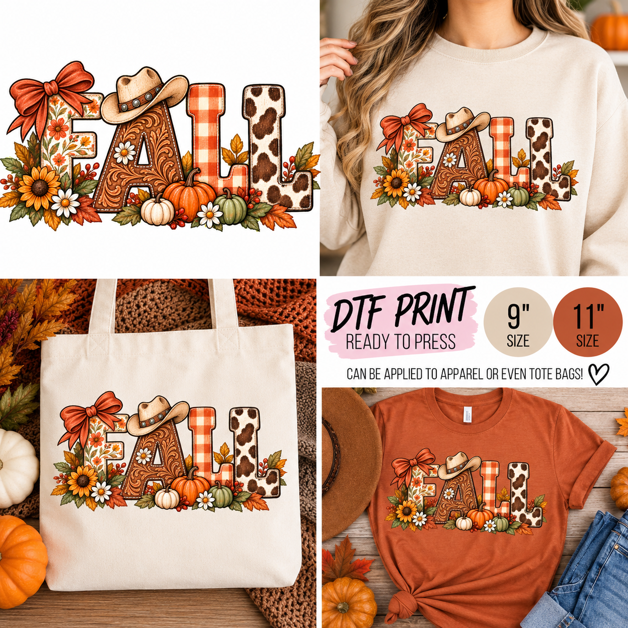 Fall Western Cow Print PNG digital download design