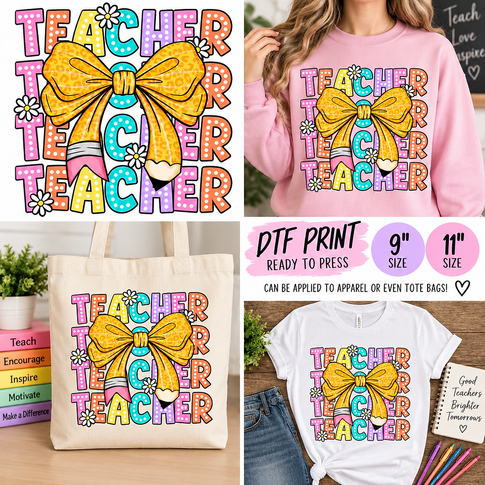 Teacher Bow Pencil PNG digital download design