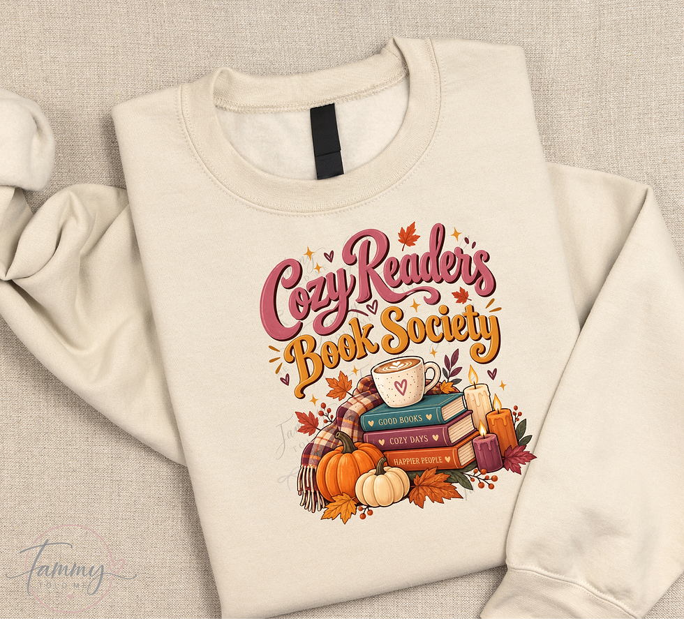 Cozy Readers Book Society PNG digital download design