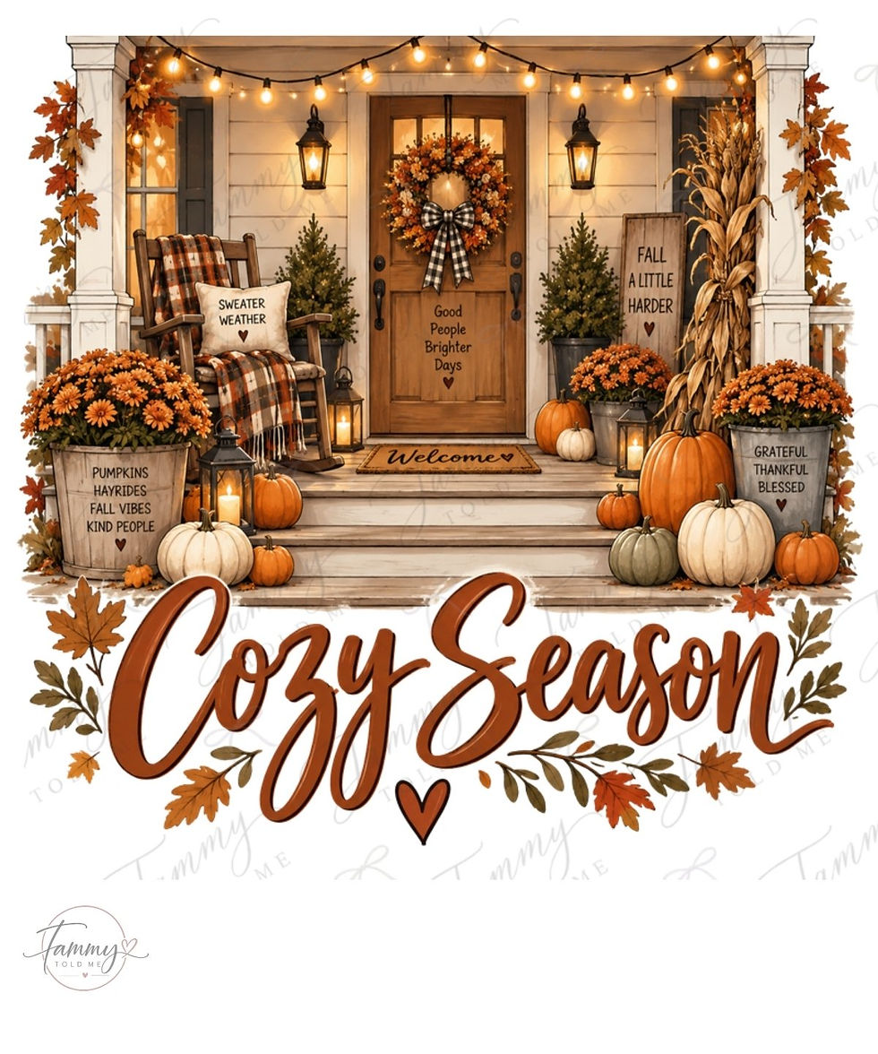 Cozy Season Fall Porch PNG digital download design