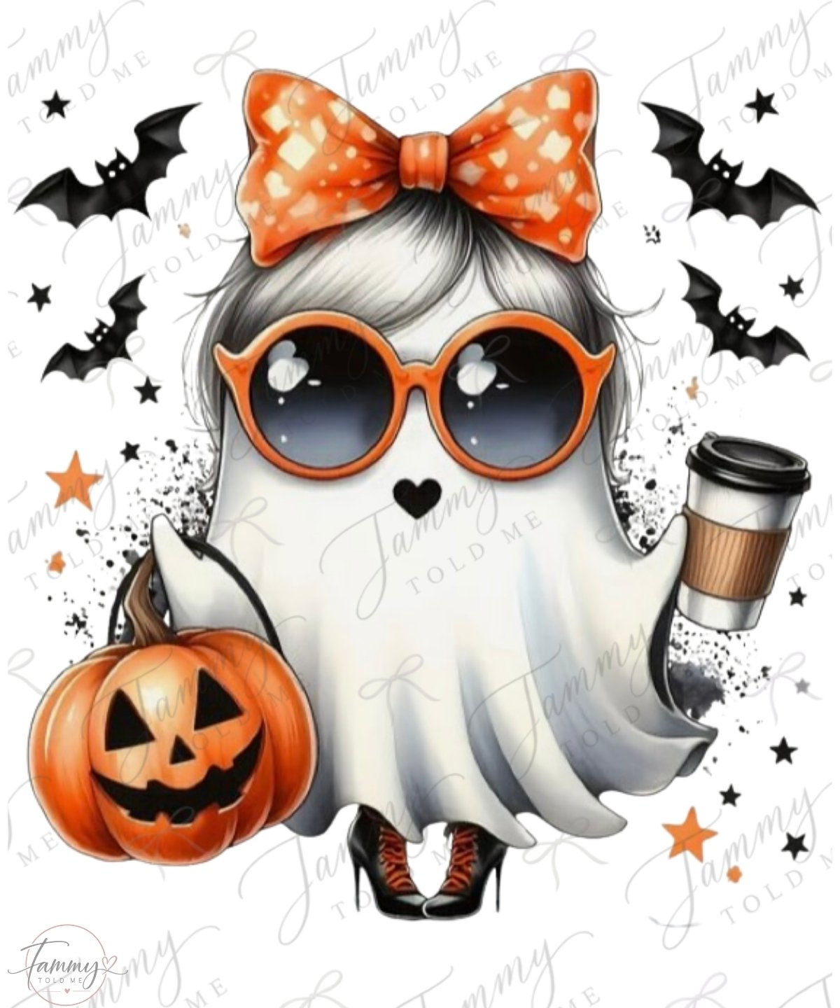 Coffee Ghost PNG digital download design