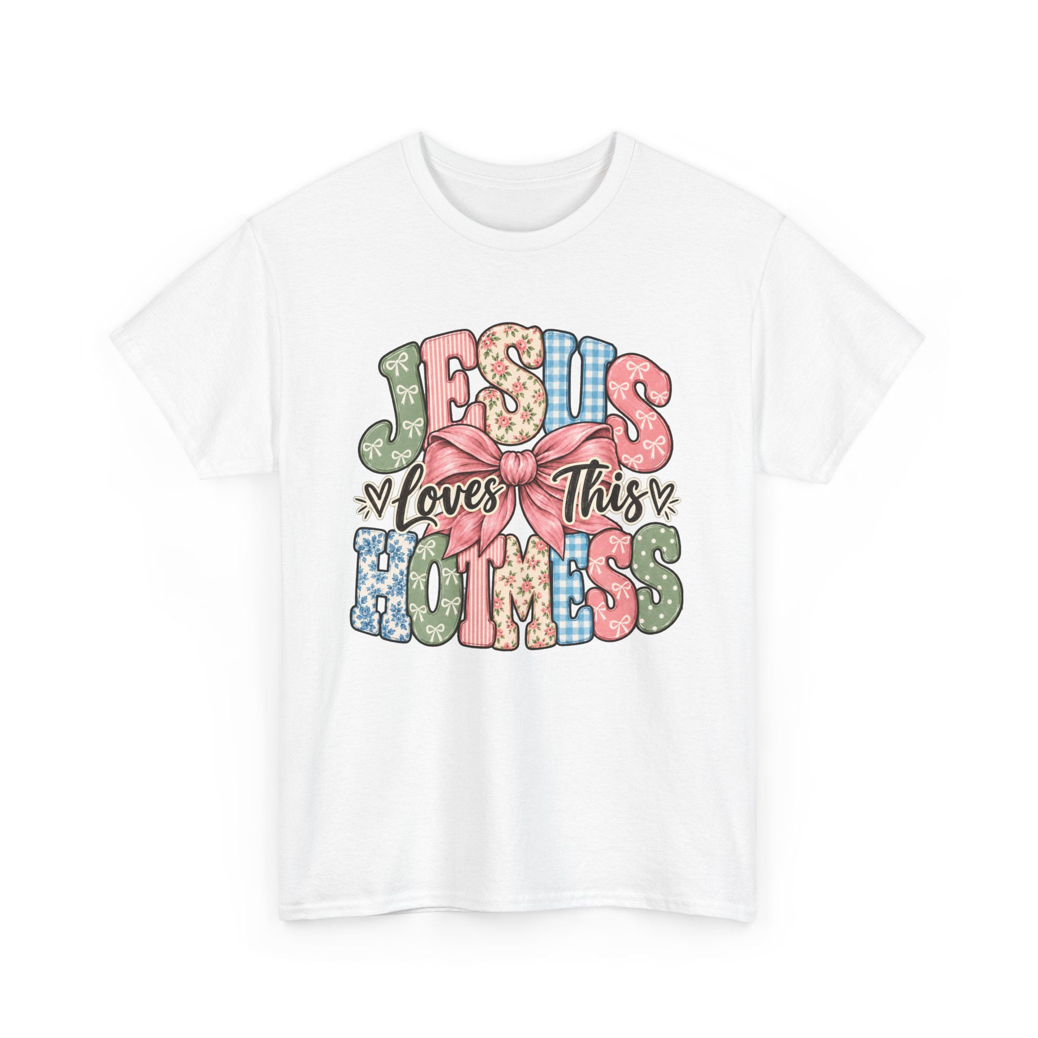 Jesus Loves This Hot Mess T-Shirt — Cute Pastel Faith Graphic Tee