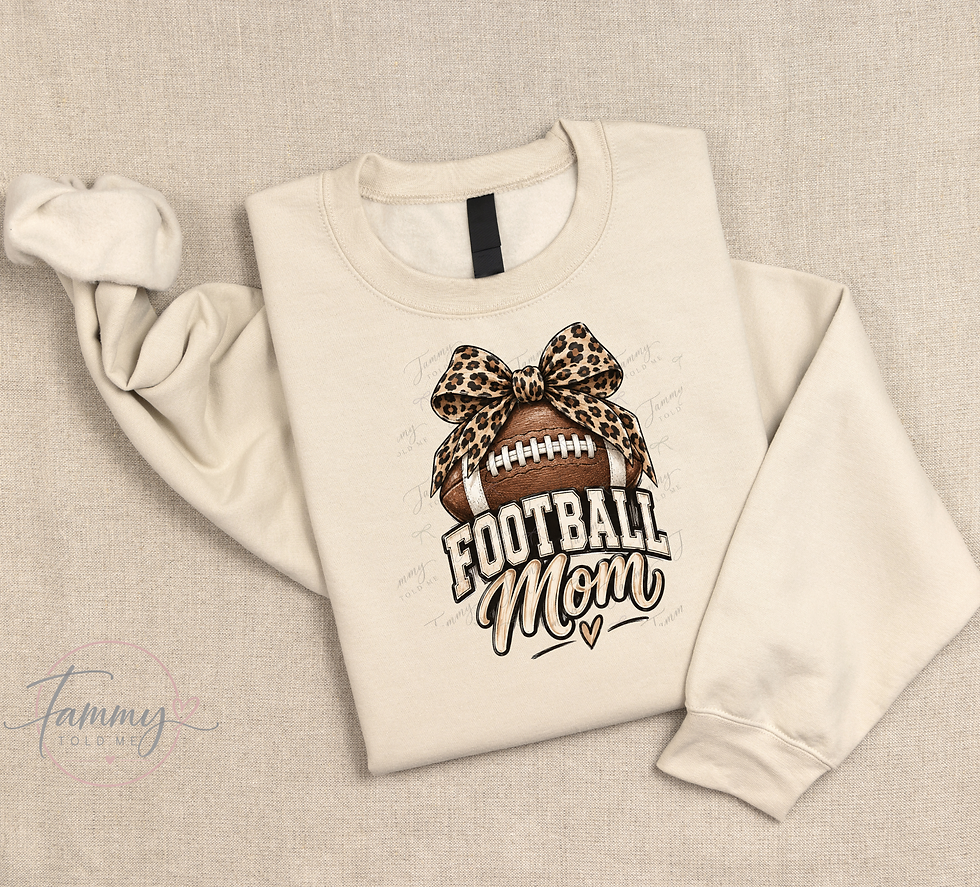 Football Mom Leopard Bow PNG digital download design
